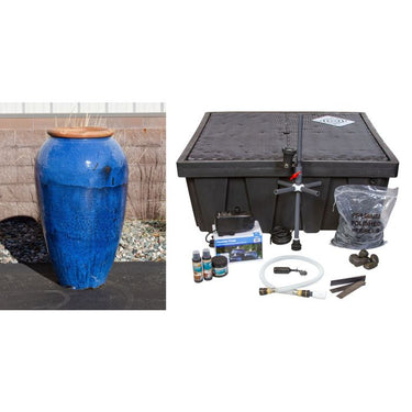 Tuscany FNT50381 Ceramic Triple Vase Complete Fountain Kit Vase Fountain Blue Thumb
